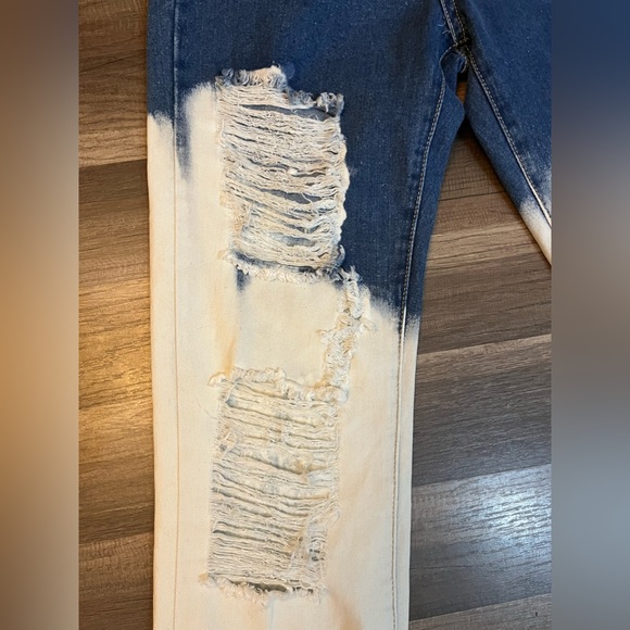 NWOT American Bazi  High Waist Denim Bleach Distressed Jeans SZ S - Picture 7 of 13